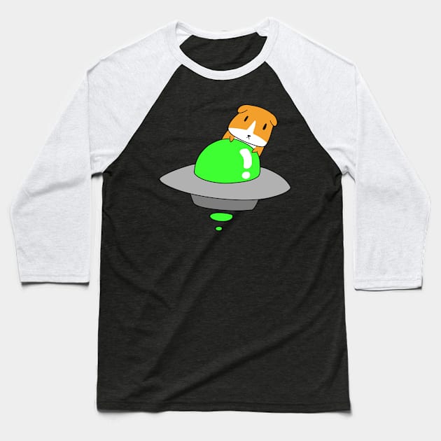 UFO Guinea Pig Baseball T-Shirt by saradaboru